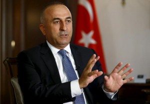 Turkey's Foreign Minister Mevlut Cavusoglu answers a question during an interview with Reuters in Ankara