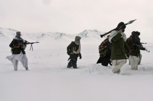 Taliban members are seen in an undisclosed location in Afghanistan