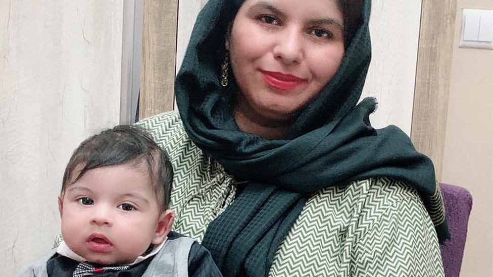 Firooza Omar with her four-month-old boy.