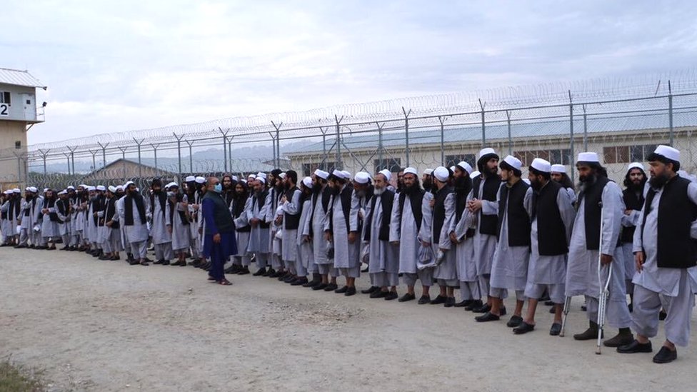 100 Taliban prisoners released from the Bagram prison in line with the peace deal last month