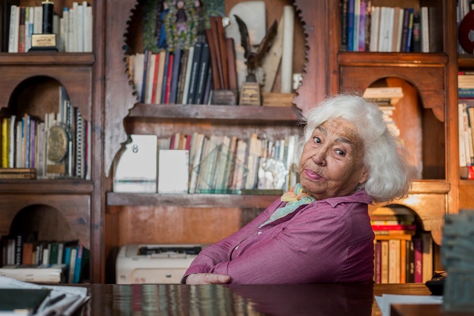 Portrait of Nawal el Saadawi in her home on September 2015 in Cairo, Egypt.