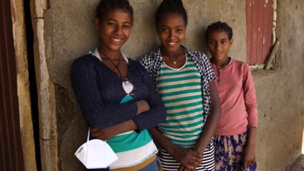 From left to right: Abeda, Mekdes and Wude, three girls from Ethiopia who have avoided getting married before turning 18