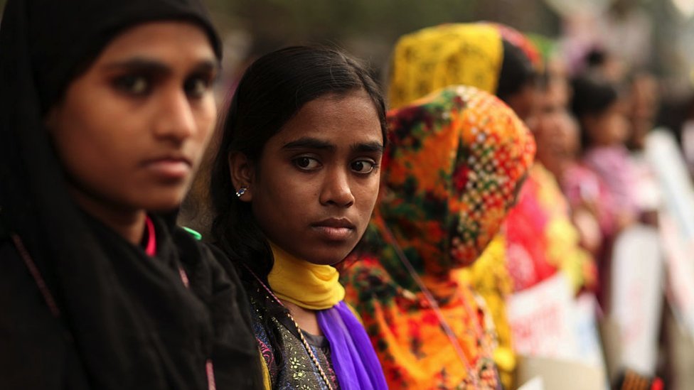 Bangladeshi women protesting in the capital Dhaka