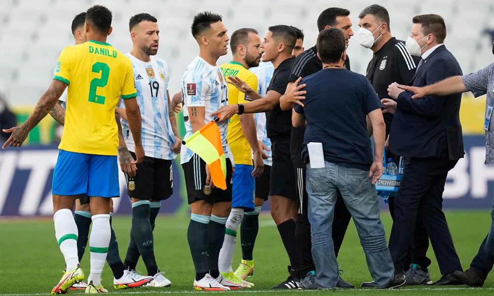 Brazil squad leaves stadium after match with Argentina suspended