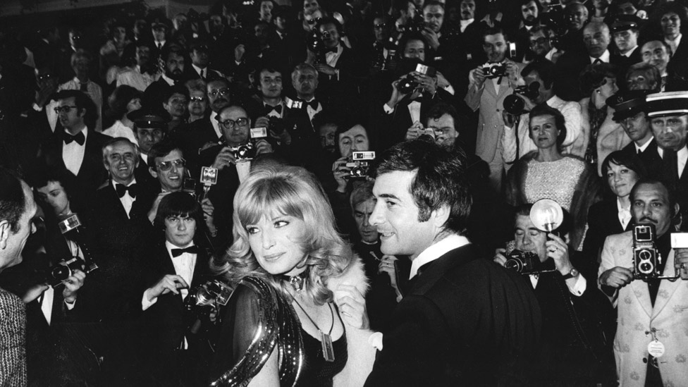 مونیکا ویتی و ژان کلود بریالی در جشنواره فیلم کن در سال ۱۹۷۴